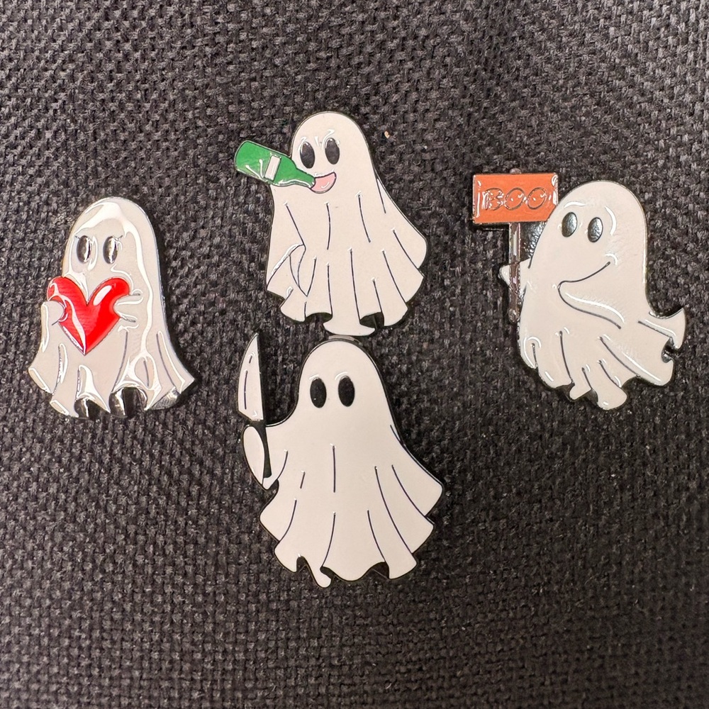 Cute Halloween Ghost Enamel Pin Set